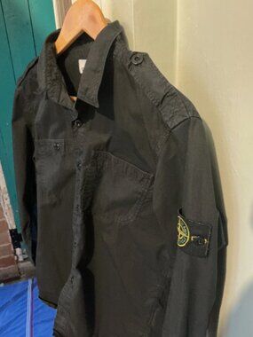 Stone Island Compass Patch Overshirt Black